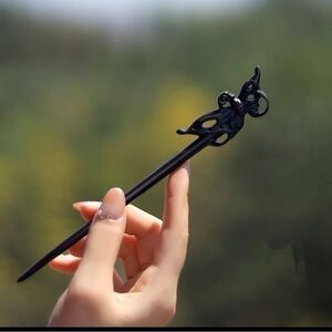 Handmade wooden hair sticks. Wood hairpin with pure silver.